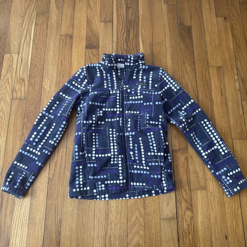 Columbia Girls Jacket Fleece Long Sleeve Mock Neck Zip-up Purple Size M